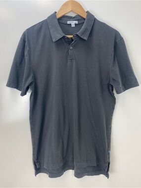 James Perse Men's Charcoal Gray Polo Shirt